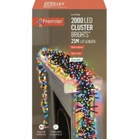 Premier Decorations ClusterBrights Multi-Action 2000 LED with Green Cable - Multicoloured