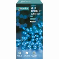 Premier Decorations Timelights Battery Operated Multi-Action 24 LED - Blue