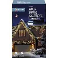 Premier Decorations Snowing IcicleBrights 720 LED with Timer - Warm White