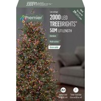 Premier Decorations TreeBrights Multi-Action 2000 LED with Green Cable - Rainbow