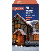 Premier Decorations ClusterBrights Multi-Action 960 LED with Green Cable - Vintage Gold & Red