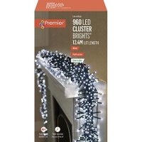 Premier Decorations ClusterBrights Multi-Action 960 LED with Green Cable - White