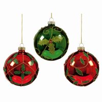 Premier Decorations Decorated Shiny Ball 80mm - Assorted