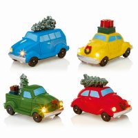 Premier Decorations Lit Christmas Car 10cm - Assorted