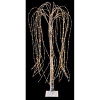 Premier Decorations 1.2M Brown Flocked Willow Tree with 450 White & Warm White LED