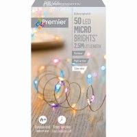 Premier Decorations MicroBrights B/O M/A w/Timer 50 LED - RBW