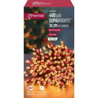 Premier Decorations SupaBrights Multi-Action 480 LED with Timer - Red & Vintage Gold