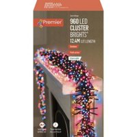 Premier Decorations ClusterBrights Multi-Action 960 LED with Green Cable - Rainbow