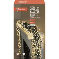 Premier Decorations ClusterBrights Multi-Action 2000 LED with Green Cable - Warm White