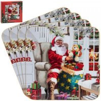 Leonardo Collection MacNeil Santa Coasters (Set of 4)