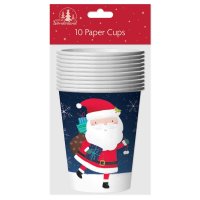 Festive Wonderland Paper Cups (Pack of 10) - Santa & Snowman