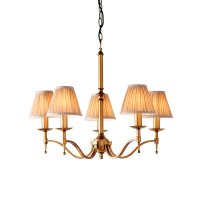 Endon Stanford antique brass 5lt Pendant