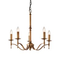 Endon Stanford antique brass 5lt Pendant