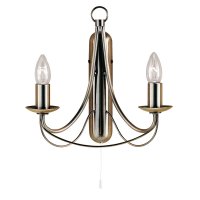 Searchlight Maypole 2 Light Antique Brass Wall Bracket