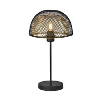 Searchlight Honeycomb Double Layered Mesh Table Lamp-Black Outer W Gold Inner