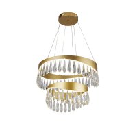 Searchlight Jewel Led 2 Tier Pendant Gold With Crystal