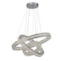 Searchlight Bands 3 Light Led Pendant, Chrome With Crystal