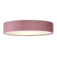 Searchlight Drum 2 3 Light Velvet Flush, Pink Shade