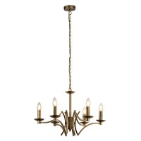 Searchlight Ascot 6 Light Pendant Antique Brass