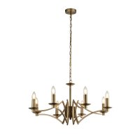 Searchlight Ascot 8 Light Pendant Antique Brass