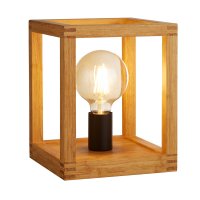 Searchlight Square Woven Bamboo Wood Table Lamp
