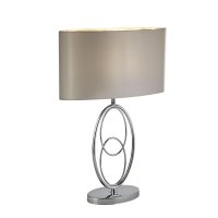 Searchlight Loopy Table Lamp, Chrome With White Shade
