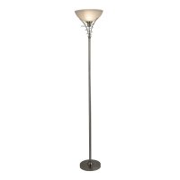 Searchlight Linea Uplighter Floor Lamp - Satin Silver & Acid Glass
