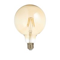 Led Filament Globe Lamp (125Mm) Amber Glass, E27 6W,