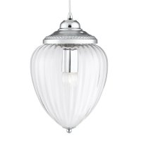 Searchlight Moscow Pendant Chrome Clear Ribbed Glass