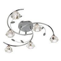 Searchlight Sierra 6 Light Semi-Flush Chrome & Clear Glass