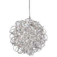 Searchlight Scribble 6 Light Pendant Diamond Cut Tangled Aluminium