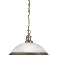 Searchlight Bistro Pendant Antique Brass Marble Glass