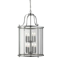 Searchlight Lantern Grande 8 Light Chrome & Clear Glass