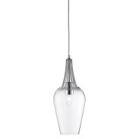 Searchlight Whisk Pendant Chrome & Clear Glass