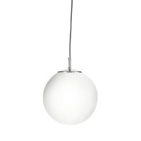 Searchlight Atom Pendant Dia 30Cm), Satin Silver, Opal Glass