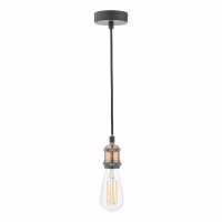 Waco 1 Light E27 Suspension Antique Copper Matt Black