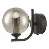 Cradle 1 Light Wall Light Matt Black Smoked Glass