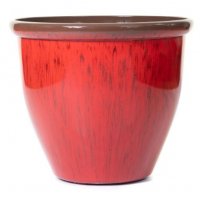 Creekwood Running Glaze Planter 30cm - Red
