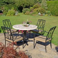 AVIGNON Dining Table with 4 ASCOT Chairs Set