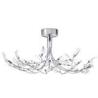 Searchlight Wisteria 8 Light Semi-Flush Ceiling Light Chrome & Acid Glass