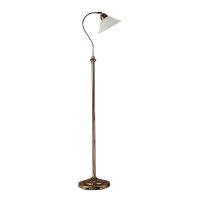 Searchlight Adjustable Floor Lamp Antique Brass with Scavo Glass