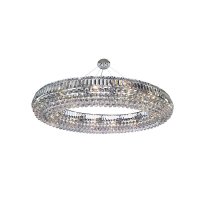 Searchlight Vesuvius Oval 24 Light Pendant Chrome with Clear Coffin & Ball Drops