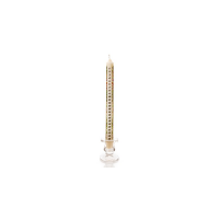 Premier Decorations 25cm Ivory Advent Tapered Candle With Glass Holder