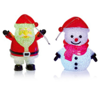 Premier Decorations 12cm Santa or Snowman with Colour Changing Leds -  Assorted