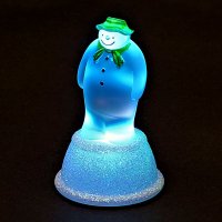 SnowTime Acrylic Snowman with Colour Changing LED 8cm