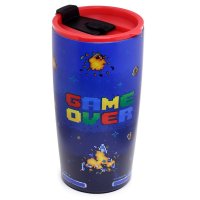 Puckator Reusable Stainless Steel Steel Hot & Cold Thermal Insulated Food & Drink Cup 500ml - Game Over