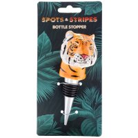 Puckator Ceramic Bottle Stopper - Spots & Stripes Big Cat Tiger Head