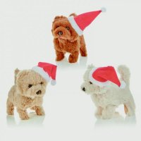 Premier Decorations 15cm Moving Puppy with Santa Hat - 3 Assorted Designs