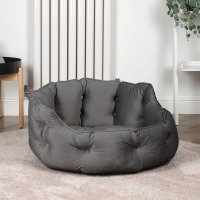 Zoon Slate Button-Tufted Round Bed Medium