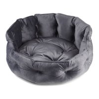 Zoon Slate Button-Tufted Round Bed Small